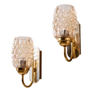 Glass Wall Lamps by Helena Tynell for Limburg, 1960s, Set of 2 For Sale