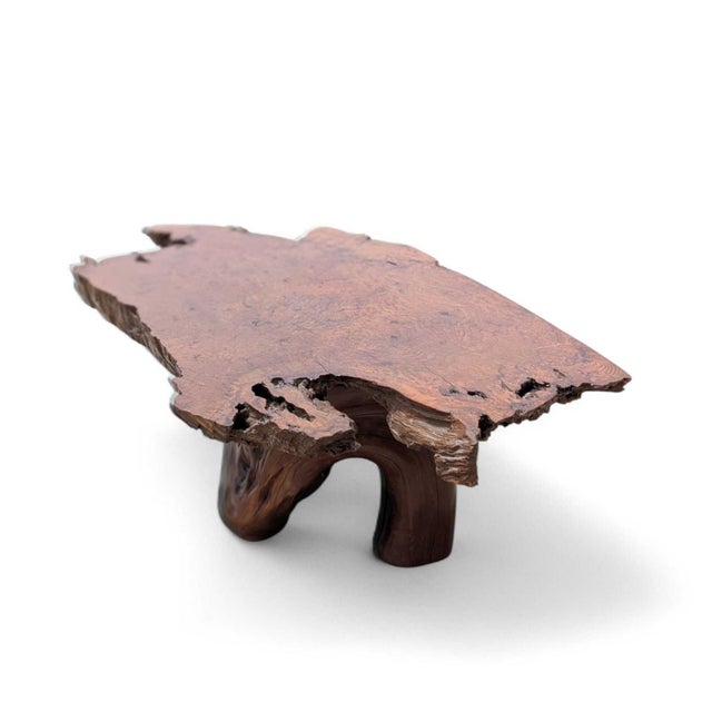 Vintage Live Edge Wood Coffee Table With Sculptural Root Base, 1960s For Sale - Image 14 of 17