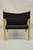 Vintage Mid Century Modern Scandinavian Black Canvas Birch Wood Lounge Chair For Sale - Image 10 of 11