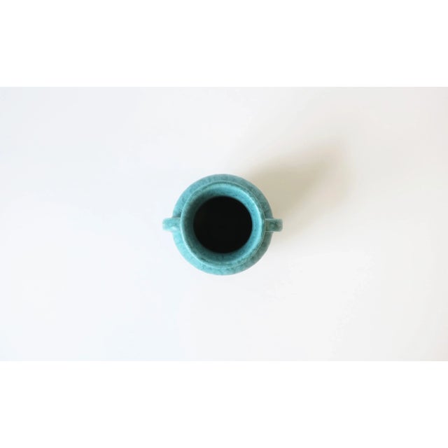 Early 20th Century Modern Turquoise Blue Pottery Vase, Circa Early 20th Century For Sale - Image 5 of 13