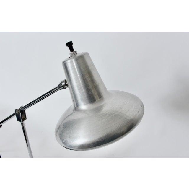 Articulating Chrome & Black Enamel Desk Lamp with Aluminum Shade, Circa 1960's For Sale - Image 11 of 12