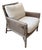 McGuire Bercut Rattan Leather Chair For Sale