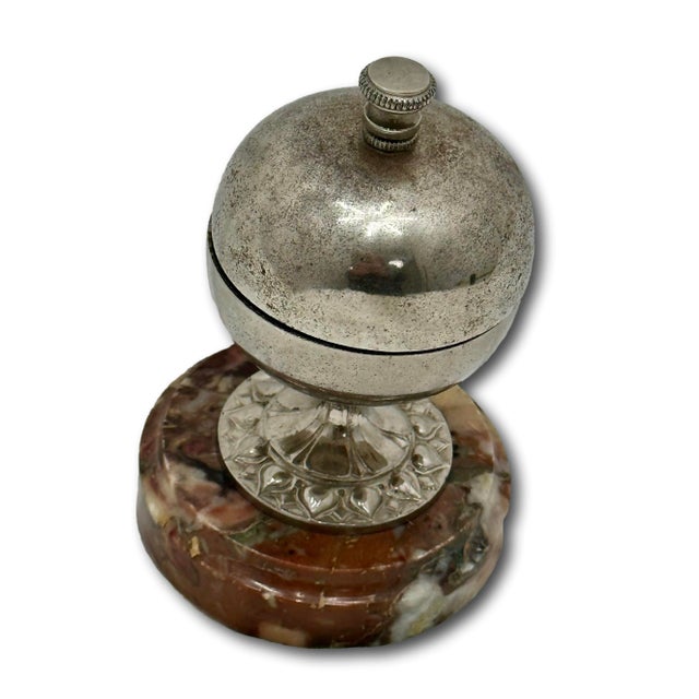 A Beautiful, Unusual and Very Good Quality Antique Hotel Front Desk Bell. Circa Very Late 19th Century. The Base is Made...