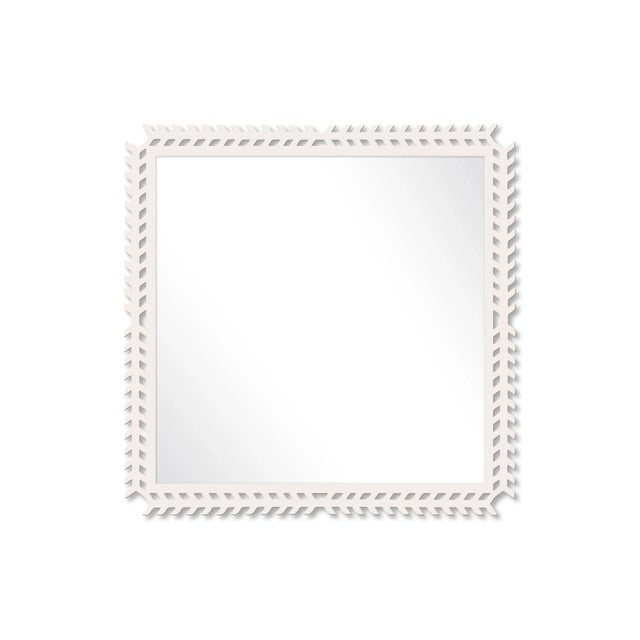 Fleur Home x Chairish Toulouse Trellis Mirror in White Dove, 24x24 For Sale - Image 4 of 4