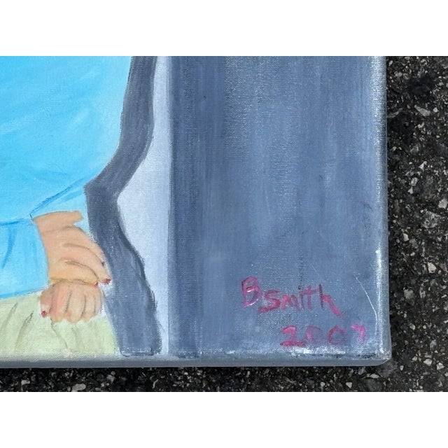 Contemporary Lady in a Hat - Original Oil on Canvas in a Contemporary Style For Sale - Image 3 of 6