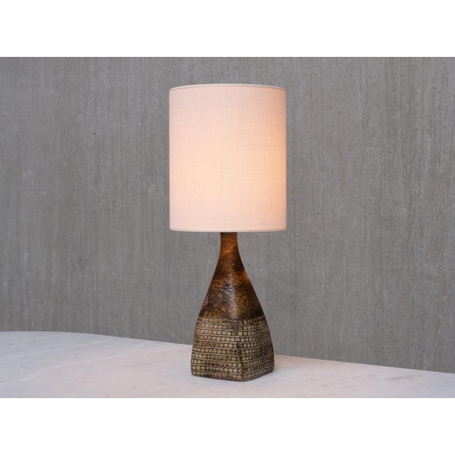 Textured Stoneware Table Lamp by Stig Lindberg for Studiohanden Gustavsberg, 1950s For Sale - Image 9 of 11