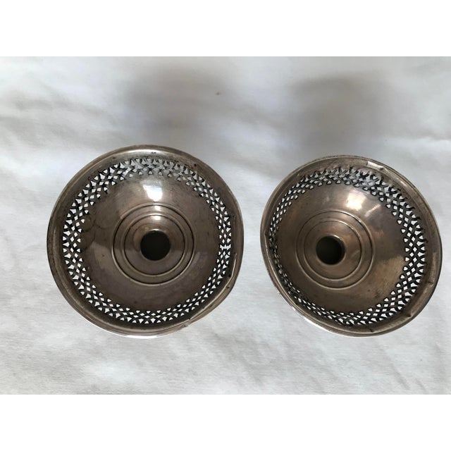 Sterling Silver Filigree Pedestal Bowls - Set of 2.Features decorated wall with pierced lacy design and plain rim....