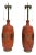 Orange Lava Glazed Ceramic Lamps - a Pair For Sale