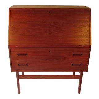 1960s Danish Modern Drop Front Desk For Sale
