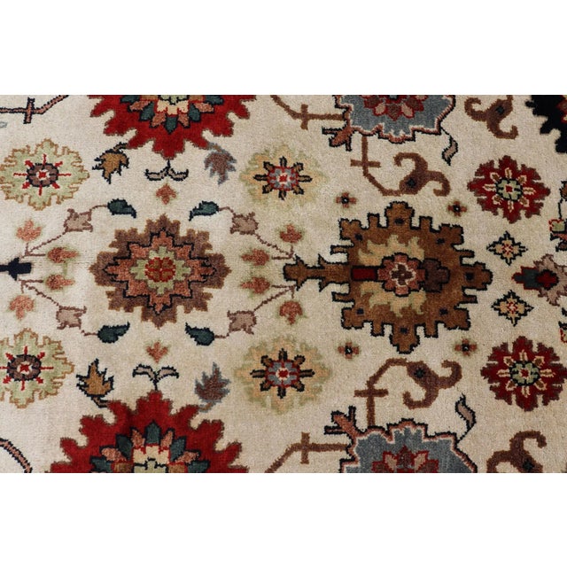 Textile All Over Pattern Reproduction Sultanabad-Mahal Design in Ivory Background and Jewel Colors For Sale - Image 7 of 12
