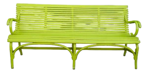 Early 20th Century Florescent Green Thonet-Style Bentwood Bench