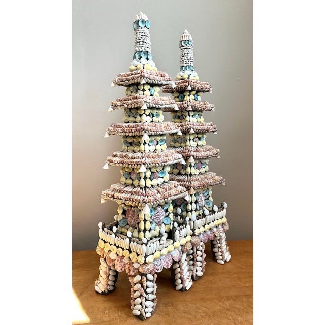 Vintage Shell Encrusted Pagodas - A Pair For Sale - Image 12 of 12