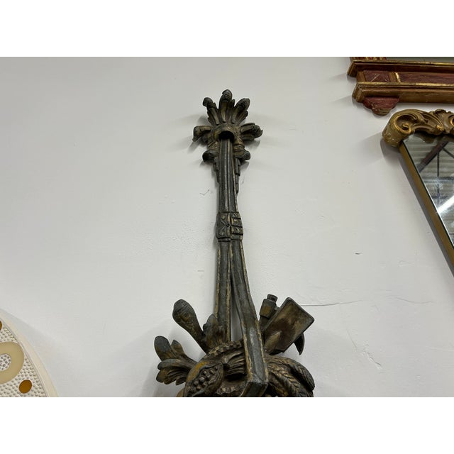Metal Pair of Antique French Patinated Metal Sconces For Sale - Image 7 of 12