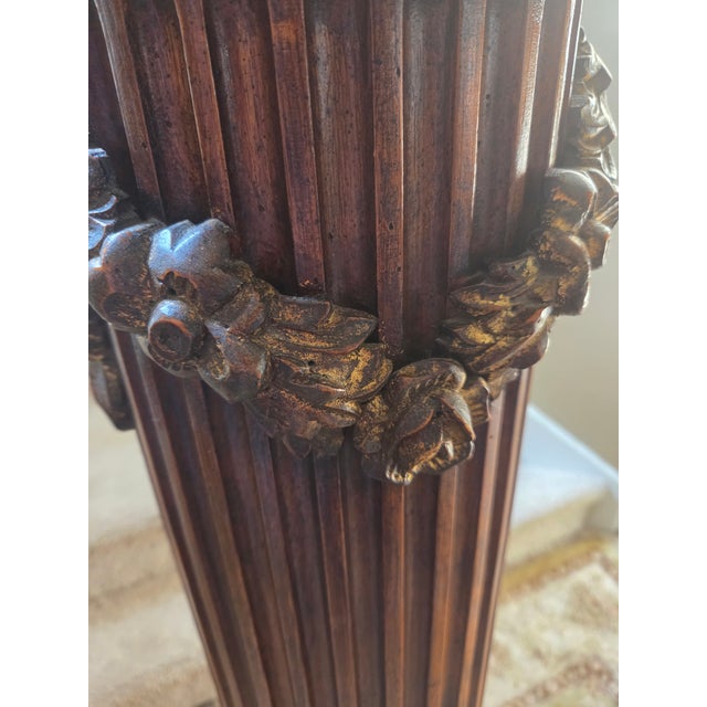 Fluted Wood Column Pedestal - 55" For Sale - Image 4 of 10