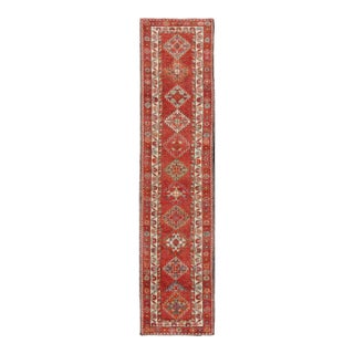 Vintage Turkish Oushak Runner With Medallions in Rust Red and Multi Colors 2'7 X 11'6 For Sale