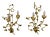 Gilt Wall Lamps, Italy, 1960s, Set of 2 For Sale