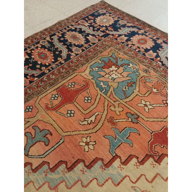 Late 19th Century Antique Persian Serapi Rug 11'6"x17'9" For Sale - Image 9 of 11