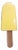 Yellow Ice Pop Ceramic Wall Sculpture With Natural Oak Wood Stick For Sale