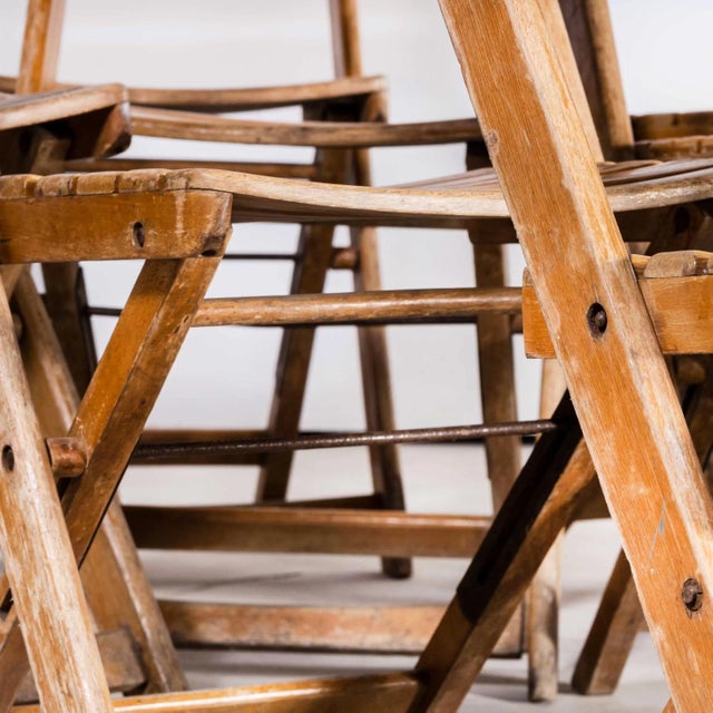 1960s Beech Folding Chairs, 1960s, Set of 12 For Sale - Image 5 of 9