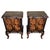 Italian Chippendale Walnut Nightstands with Marble Top, 1930s, Set of 2 For Sale - Image 10 of 10