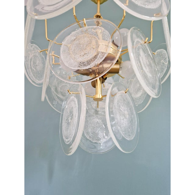 Murano Glass Disc Chandelier, Italy, 1970 For Sale - Image 9 of 17