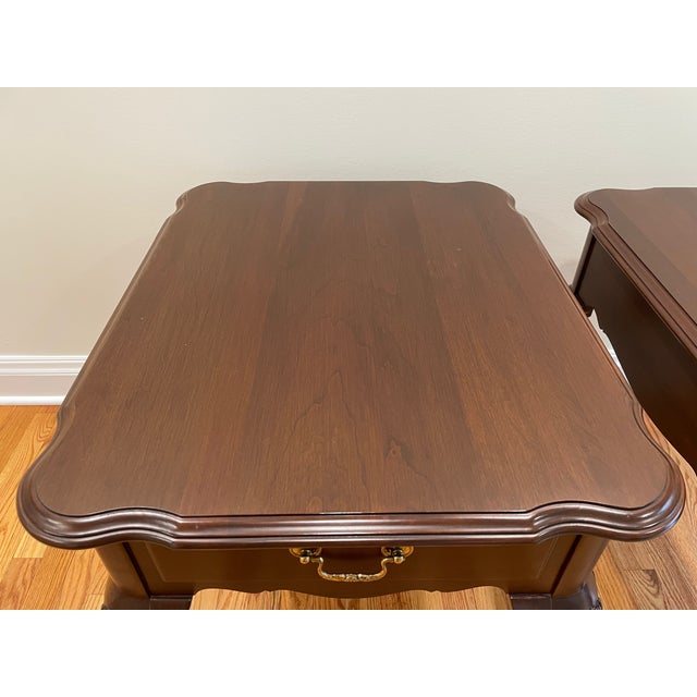 Pair of Ethan Allen Georgian Court Queen Anne Style Side Tables For Sale - Image 9 of 13