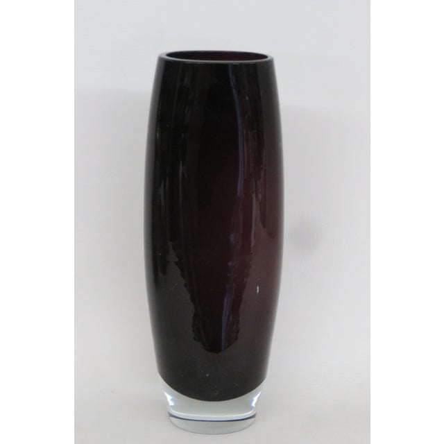 Amethyst Purple Decorative Vase Vintage Mid Century Modern Style Art Glass 4747b For Sale - Image 4 of 12