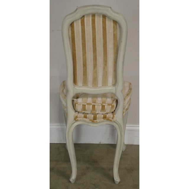 French Louis XV Style Vintage Painted Petite Slipper Side Chairs - a Pair For Sale In Philadelphia - Image 6 of 13