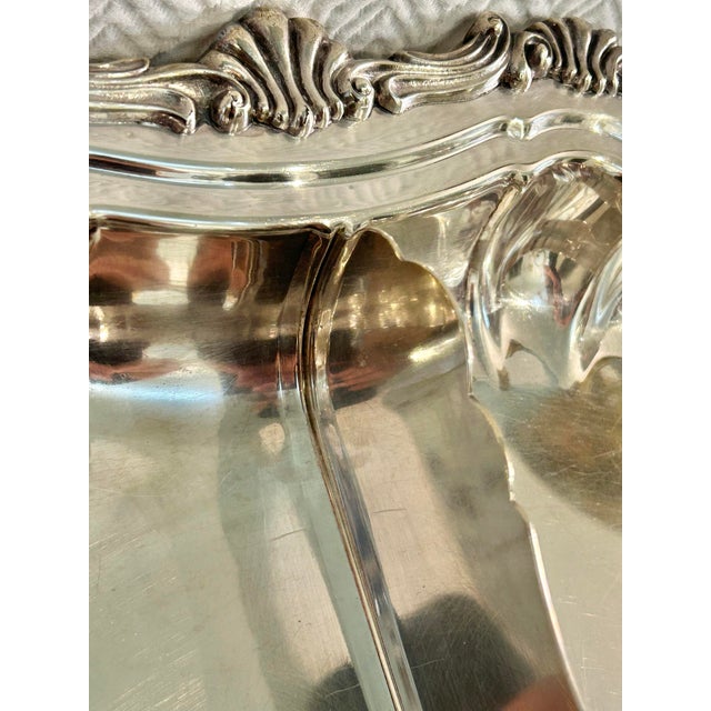 Vintage Sheffield Rococo Silver Plate Over Copper Divided Serving Dish For Sale In New Orleans - Image 6 of 9