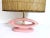 Chic modern open oval lamp of glazed dimensional blush pink ceramic with integrated oval base and the original squiggle...