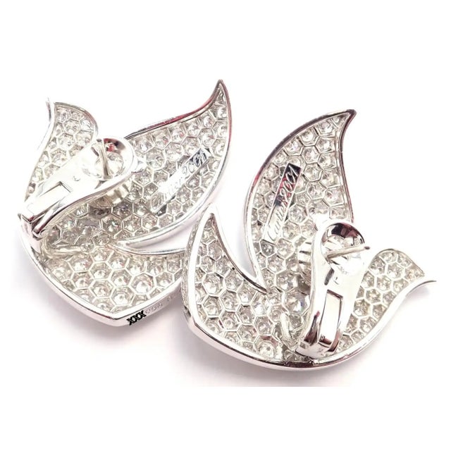18k White Gold Colombe de la Paix Dove Of Peace Diamond Earrings by Cartier. *These earrings come with service paper from...