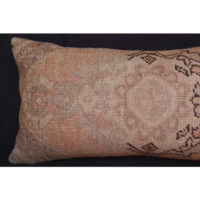 Mid 20th Century Home Decor Handwoven Throw Oushak Rug Pillow Cover -16'' X 32'' For Sale - Image 5 of 13