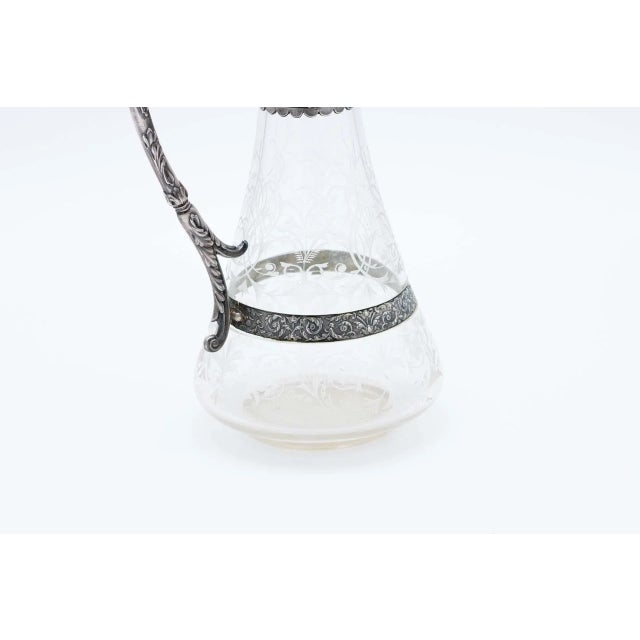 Acid Etched Glass Wine Jug For Sale - Image 3 of 6