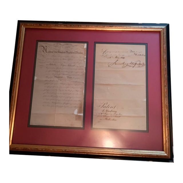 1849 Prussian Royal Military Commission Signed by King Friedrich Wilhelm IV — Framed Historical Manuscript For Sale
