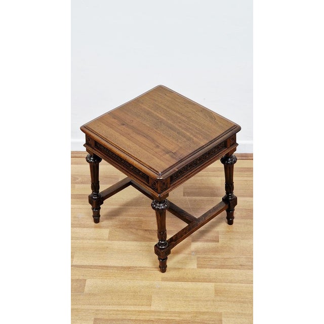 Umbertine Hand-Carved Walnut Side Tables, Italy, Late 19th Century, 1890s, Set of 2 For Sale - Image 11 of 14