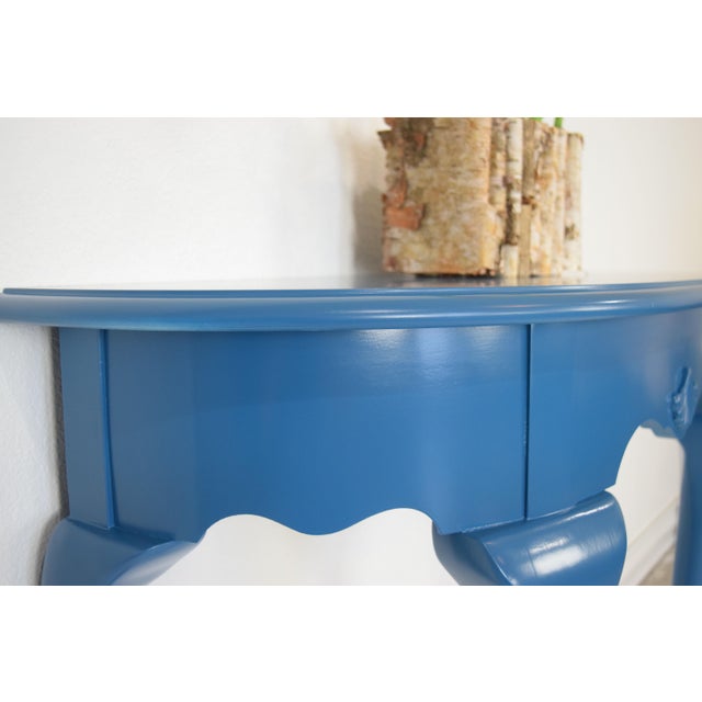 Queen Anne Half Moon Shape Blue Console Table Chairish