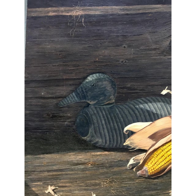 Original Vintage Still Life Painting With Corn & Duck For Sale In Philadelphia - Image 6 of 8