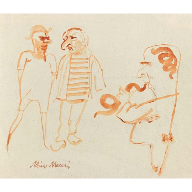 Watercolor on paper. Hand signed in the lower left. Very good condition. This piece is attributed to the mentioned...