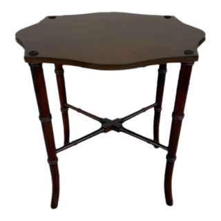 Vintage Regenecy Style Faux Bamboo Side Table For Sale