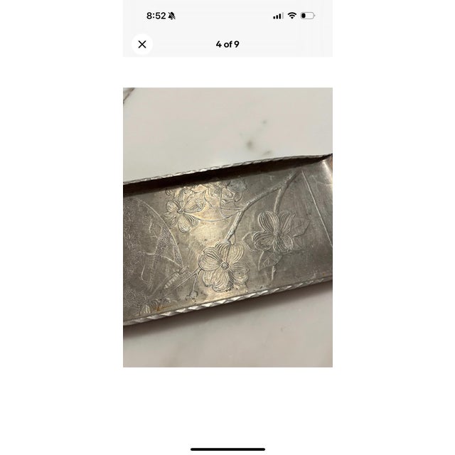 Vintage Arthur Armour hammered aluminum decorative display tray. Dates to the 1930s Art Deco style time period. This tray...