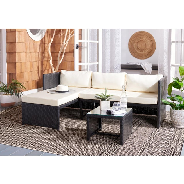 Ideal for open air entertaining, this Bronson 3 Piece Sofa Set allows for lavish lounging in the sunshine. Bronsons black...