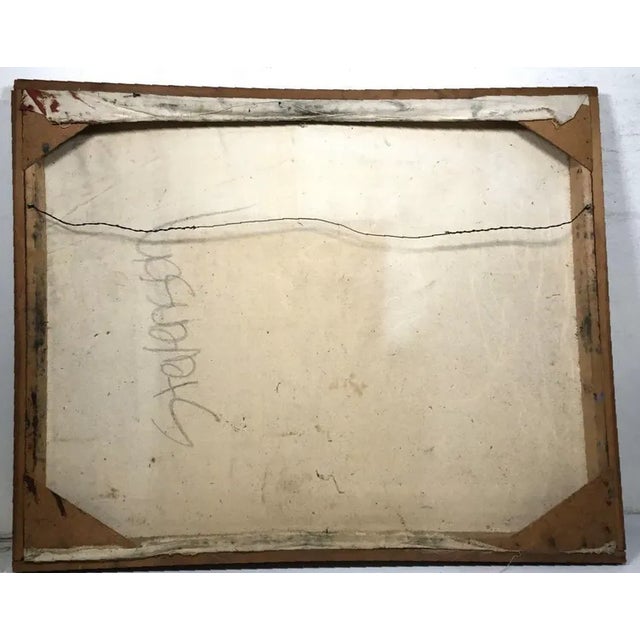 Mid Century Modern Gesso and Oil on Canvas Impasto Coastal Landscape