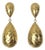 14k Yellow Gold Textured Drop Earrings For Sale