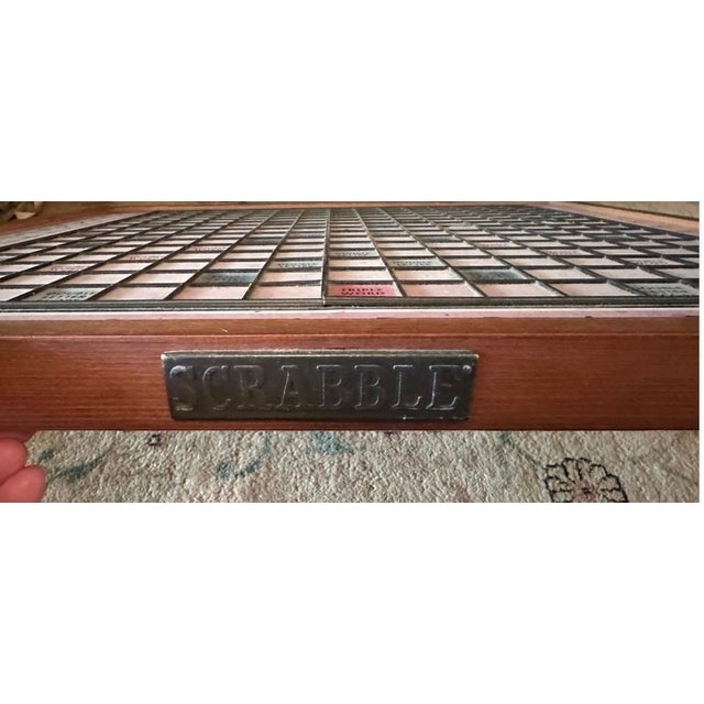 Restoration Hardware Restoration Hardware Giant Tabletop Scrabble Board Set Lazy Susan For Sale - Image 4 of 13