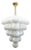 21st Century Italian Grappolo Polished Brass Matte White Murano Glass Chandelier by Fabio LTD For Sale