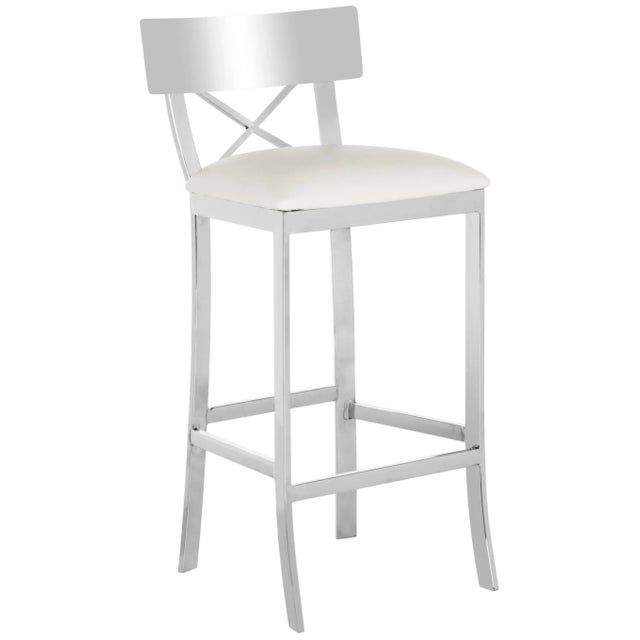 This modern barstool is at the height of fashion. Inspired by London’s legendary art deco bar, it's polished stainless...