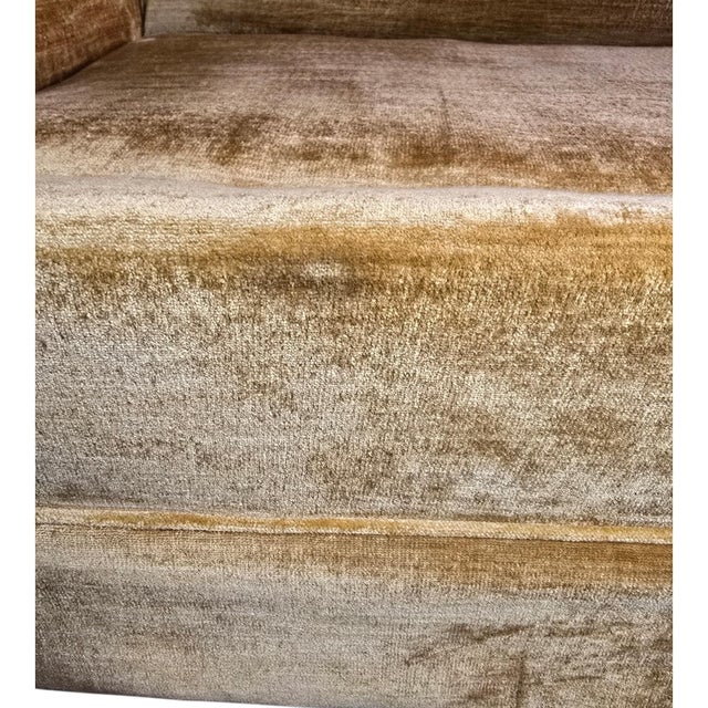 Exceptional 1970s Vintage Flexsteel Sofa - Original Harvest Gold Velvet For Sale - Image 16 of 16