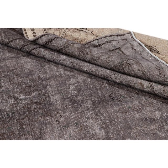 Mid 20th Century Mid-20th Century Vintage Distressed Wool Rug For Sale - Image 5 of 13