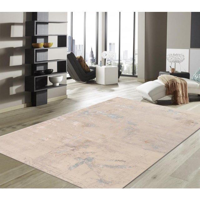 Modern Beige Area Rug-12' 0'' X 15' 2'' For Sale In New York - Image 6 of 6