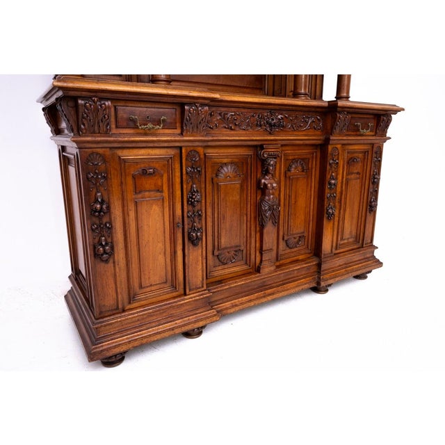Brown Antique French Figural Cabinet, 1880 For Sale - Image 8 of 18